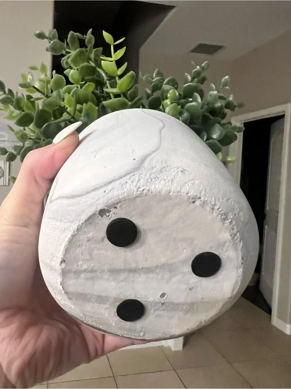 Artificial Eucalyptus Plant in Marble Pot